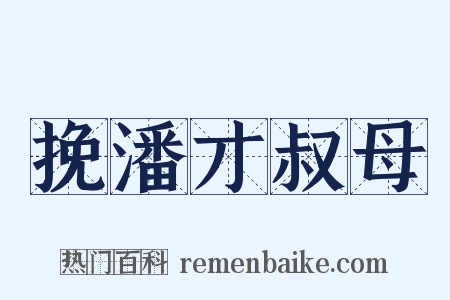 挽潘才叔母是什么意思的图片